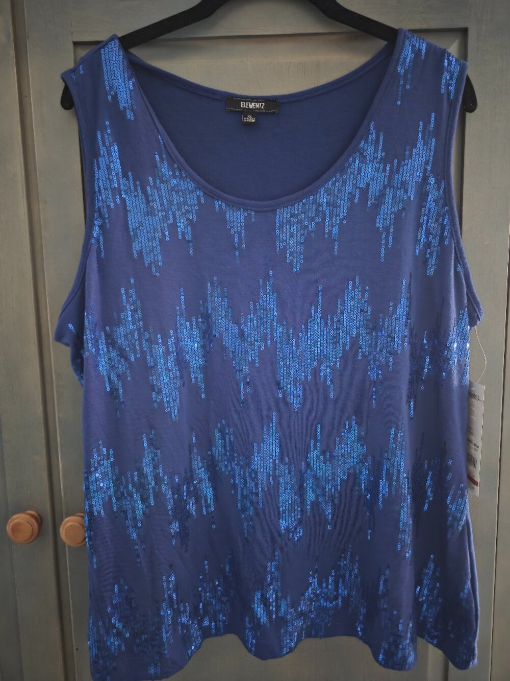 XLRoyal Blue Elementz Sequin Tank